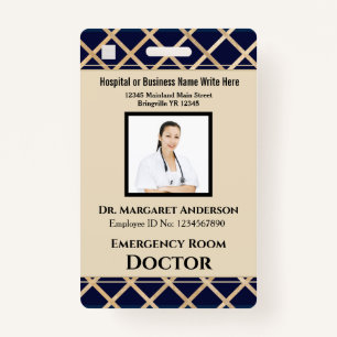 Custom Employee Photo Logo Bar Code Name ID Badge