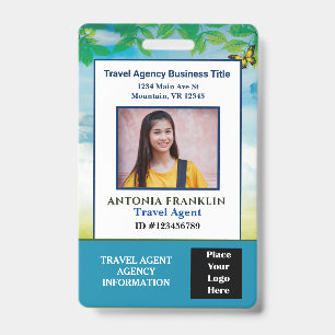 Custom Employee Photo Logo Bar Code Name ID Badge