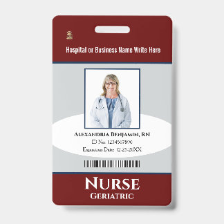 Custom Employee Photo Logo Bar Code Name ID Badge