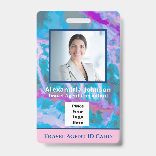 Custom Employee Photo Logo Bar Code Name ID Badge