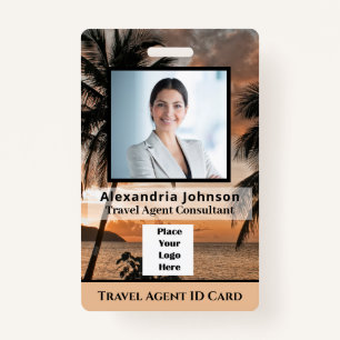 Custom Employee Photo Logo Bar Code Name ID Badge