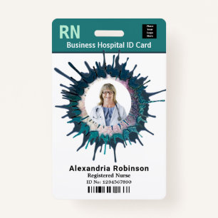 Custom Employee Photo Logo Bar Code Name ID Badge