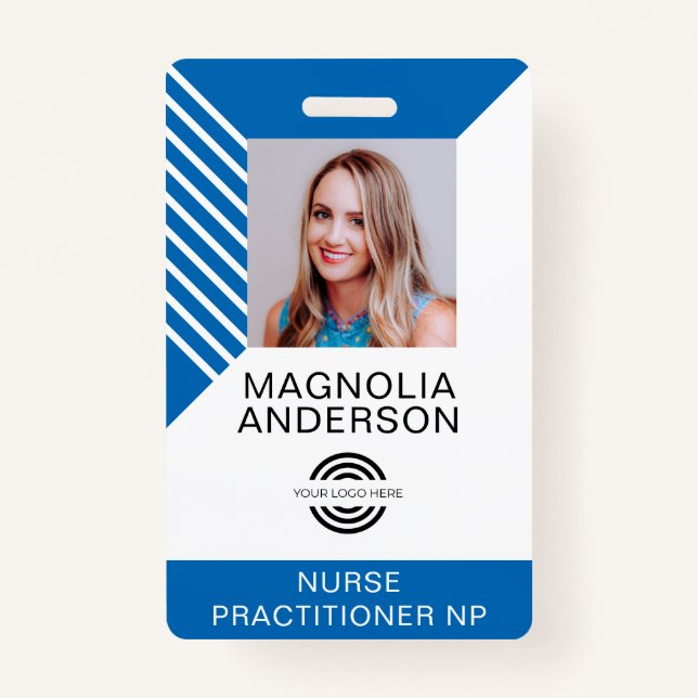 Custom Employee Photo Logo Barcode Name Badge ID Badge (Front)