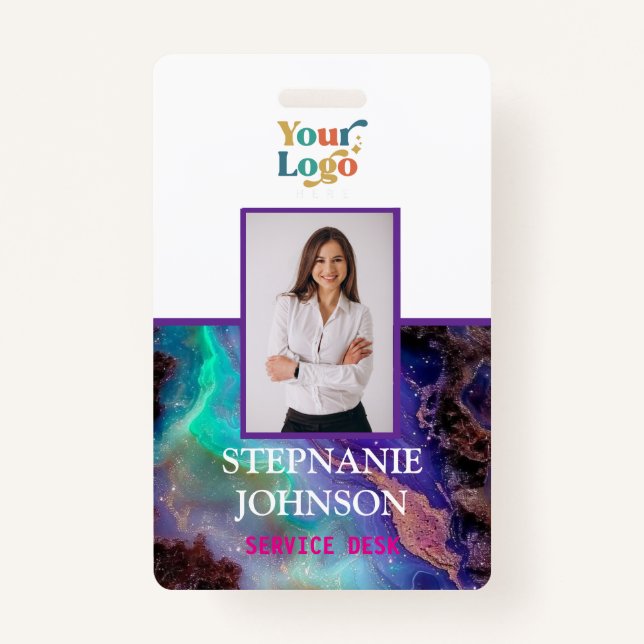 Custom Employee Photo Logo Name Badge ID Badge (Front)