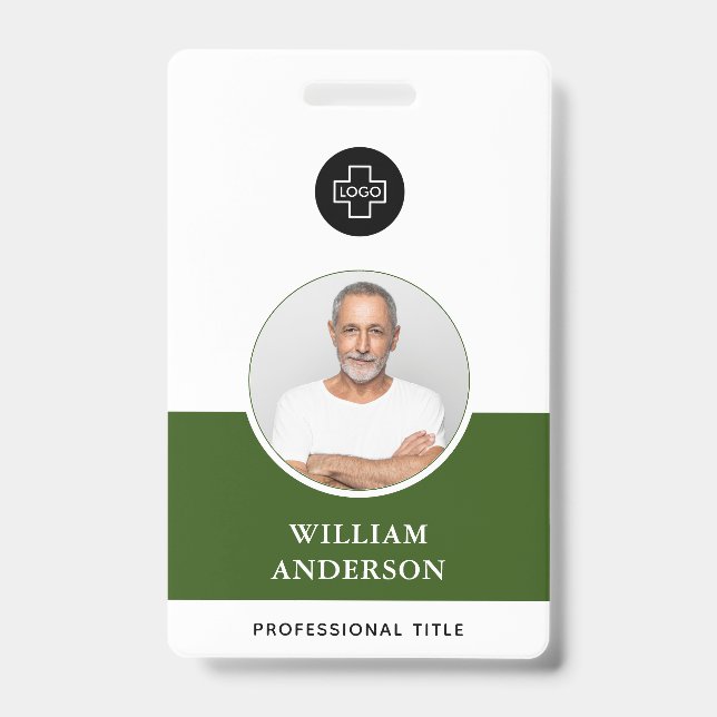 Custom Employee Photo Logo Name ID Badge (Front)