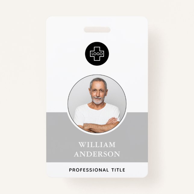 Custom Employee Photo Logo Name ID Badge (Front)