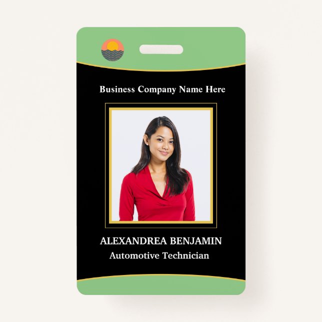 Custom Employee Photo Logo Name ID Card  ID Badge (Front)