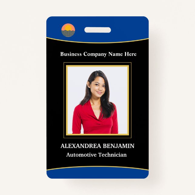 Custom Employee Photo Logo Name ID Card  ID Badge (Front)