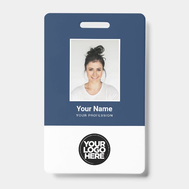 Custom Employee Photo,Logo, Name, Qr Code ID Badge (Front)