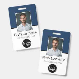 Custom Employee Photo Logo Name - Same Both Sides ID Badge