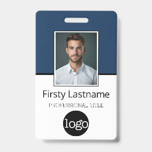 Custom Employee Photo Logo Name - Same Both Sides ID Badge