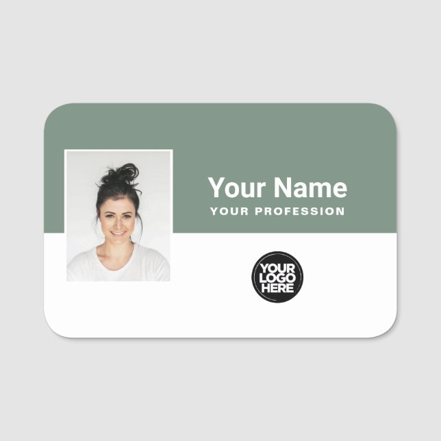 Custom Employee Photo, Logo, Profession Name Tag (Front)