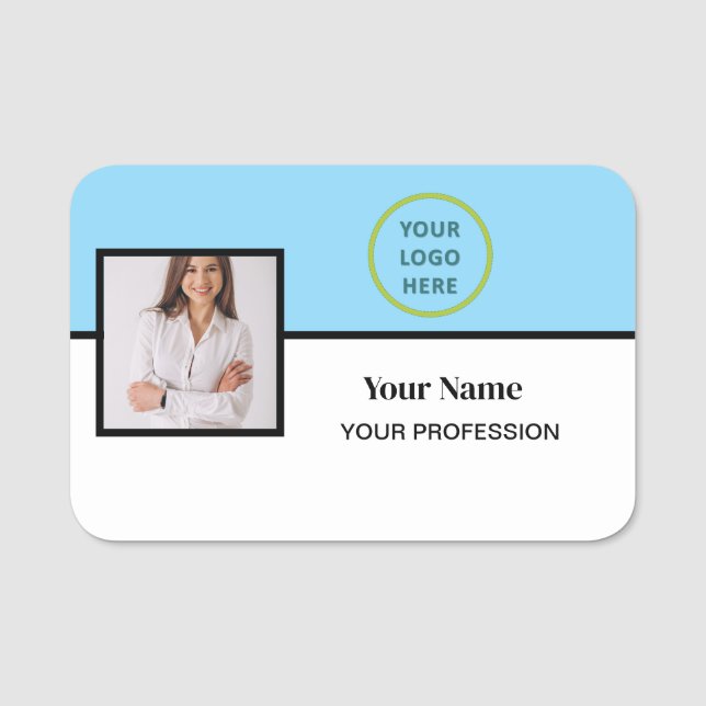 Custom Employee Photo, Logo, Profession Name Tag (Front)