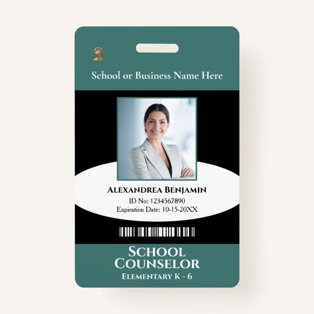 Custom Employee Photo Logo School Teacher ID Card ID Badge (Front)