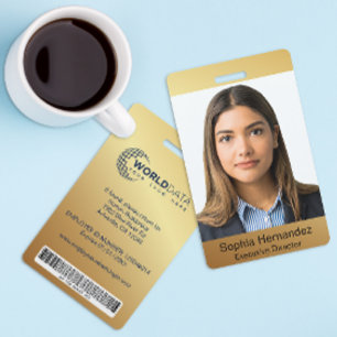 Custom Employee Photo Name and Bar Code Company ID Badge