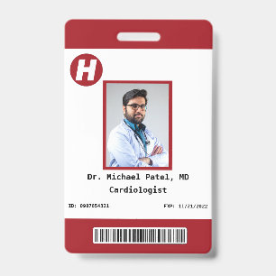 Custom Employee Photo, Name, Bar Code, Logo  Badge ID Badge