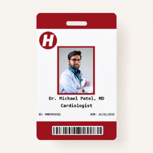 Custom Employee Photo, Name, Bar Code, Logo  Badge ID Badge