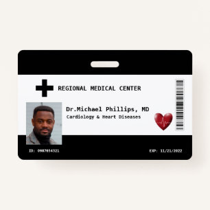 Custom Employee Photo, Name, Bar Code, Logo ID Badge