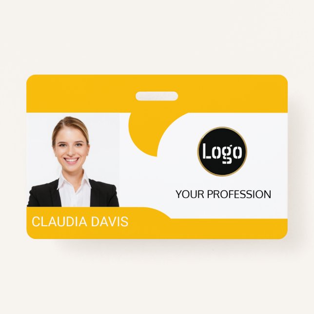 Custom Employee Photo,Name  ID Badge (Front)