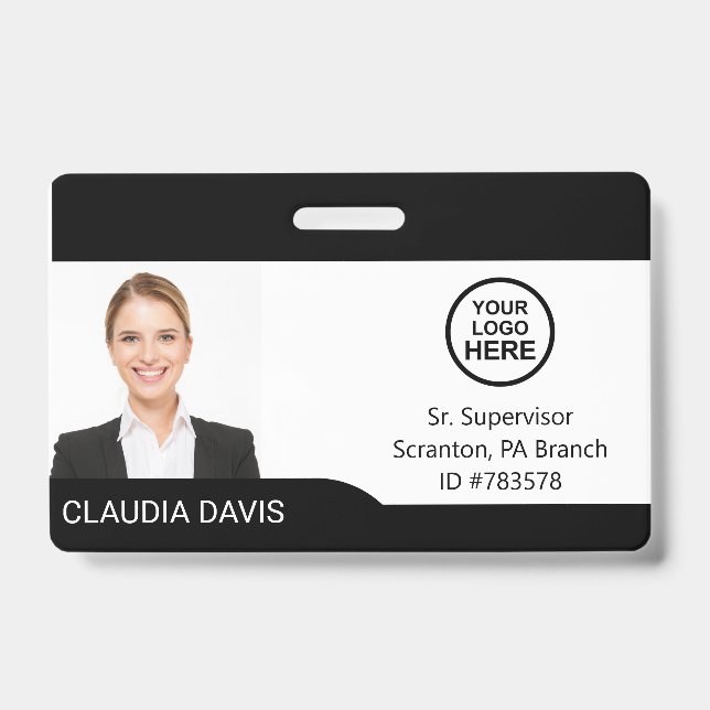 Custom Employee Photo,Name , Logo , Badge ID Badge (Front)