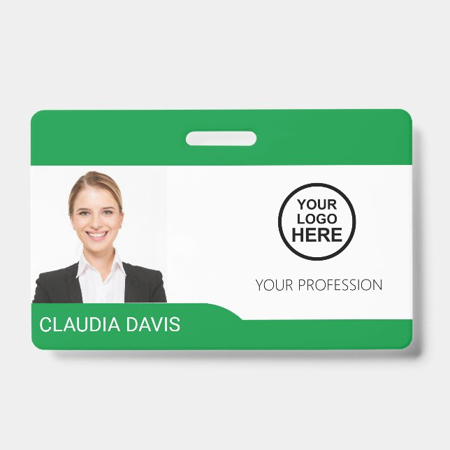 Custom Employee Photo,Name , Logo, Bar Code, Badge ID Badge (Front)