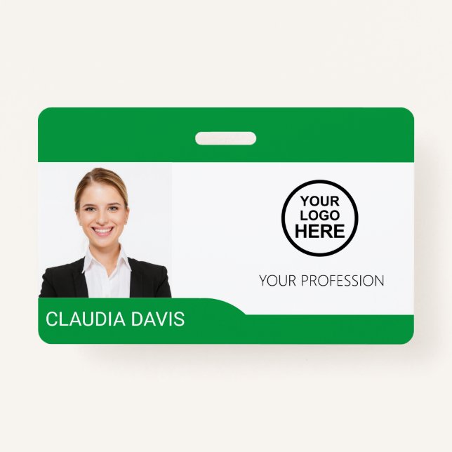 Custom Employee Photo,Name , Logo, Bar Code, Badge ID Badge (Front)