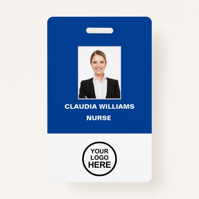 Custom Employee Photo,Name , Logo, Bar Code Badge ID Badge (Front)