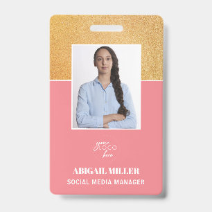Custom Employee Photo Name & logo ID Badge