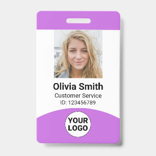 Custom Employee Photo Name Role ID Logo Barcode Badge