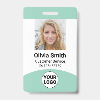 Custom Employee Photo Name Role ID Logo Barcode Badge
