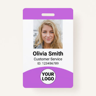 Custom Employee Photo Name Role ID Logo Barcode ID Badge