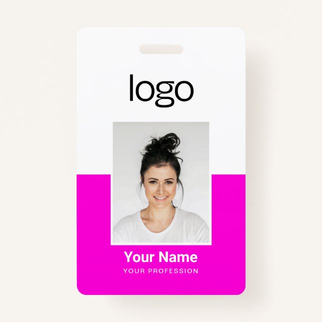 Custom Employee Photo Name Tag Badges ID Badge (Front)