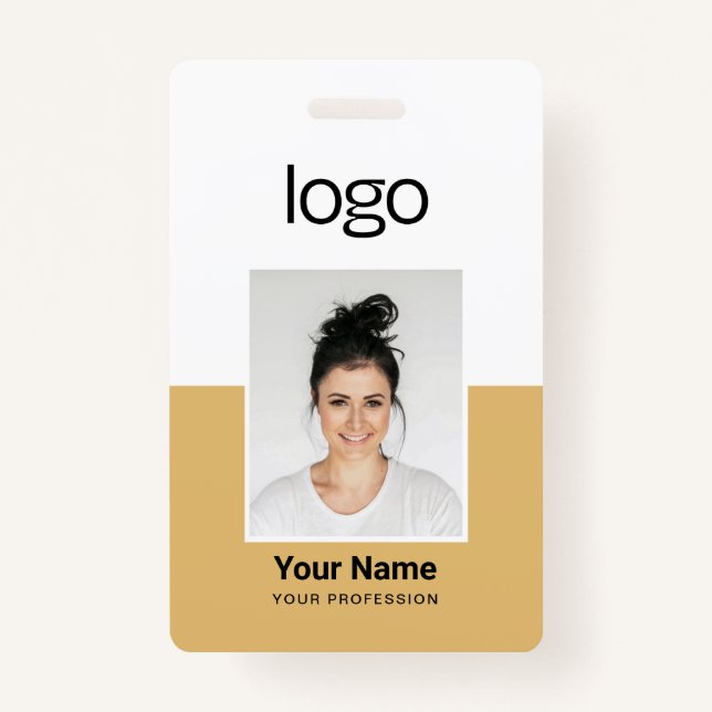 Custom Employee Photo Name Tag Badges ID Badge (Front)