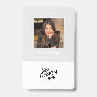 Custom Employee, Photo, Name, Title, Logo, Barcode ID Badge