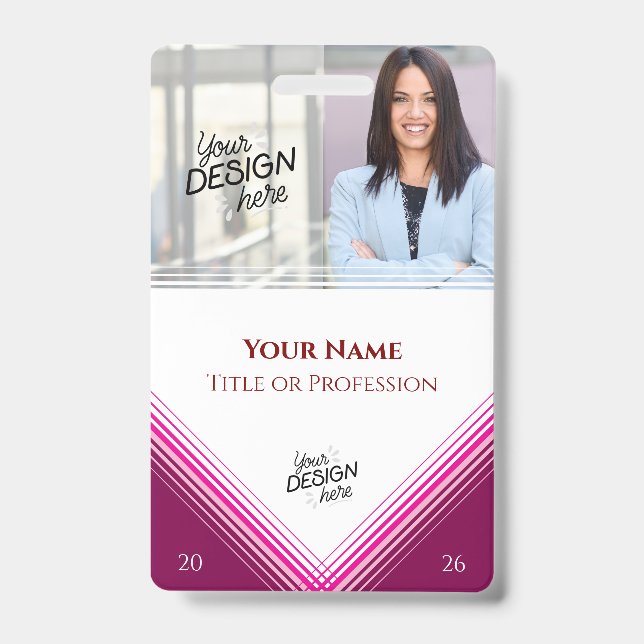 Custom Employee, Photo, Name, Title, Logo, Barcode ID Badge (Front)