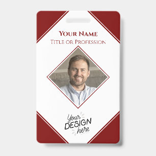 Custom Employee, Photo, Name, Title, Logo, Barcode ID Badge