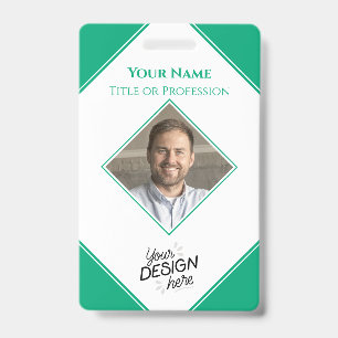 Custom Employee, Photo, Name, Title, Logo, Barcode ID Badge