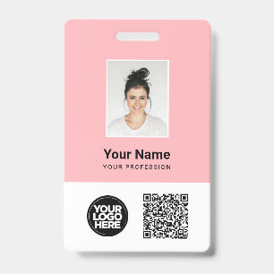 Custom Employee Photo, Qr and Bar Code, Logo, Name ID Badge