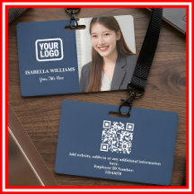 Custom Employee Photo, QR Code, Logo, Name Badge