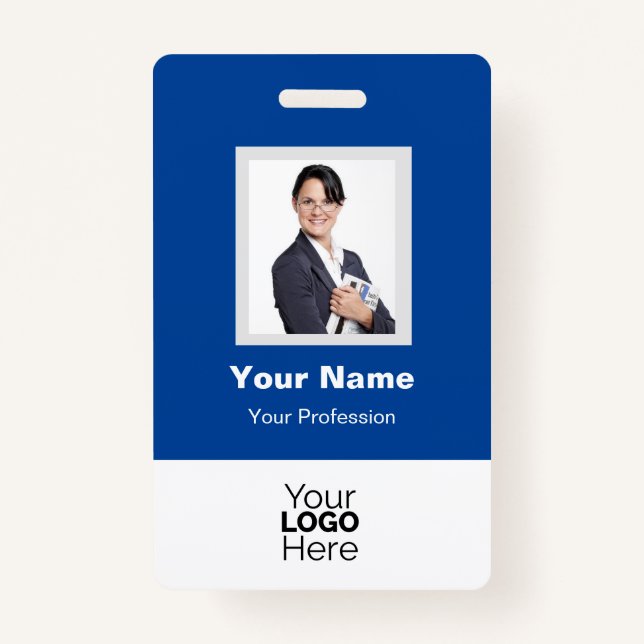 Custom Employee Photo, QR Code, Logo, Name Badge ID Badge (Front)