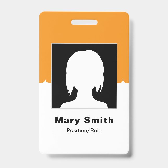 Custom Employee Photo, QR Code, Logo, Name Badge ID Badge (Front)