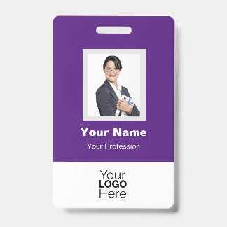 Custom Employee Photo, QR Code, Logo, Name Badge ID Badge