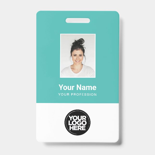 Custom Employee Photo, Qr Code, Logo, Name ID Badge (Front)