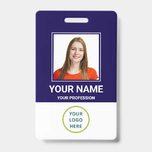 Custom Employee Photo, Qr Code, Logo, Name ID Badge