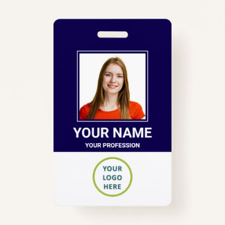 Custom Employee Photo, Qr Code, Logo, Name ID Badge