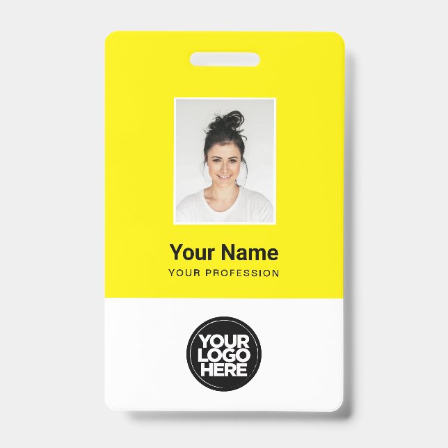 Custom Employee Photo, Qr Code, Logo, Name ID Badge (Front)