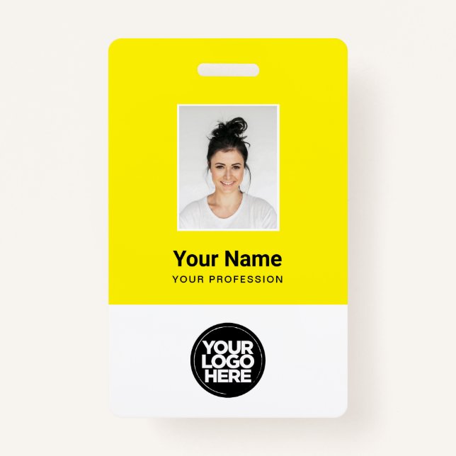 Custom Employee Photo, Qr Code, Logo, Name ID Badge (Front)