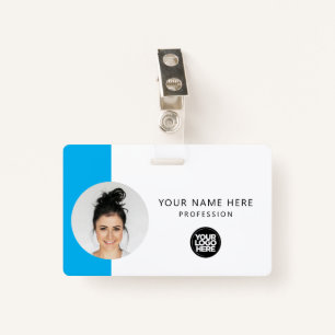 Custom Employee Photo, QR Code, Logo, Name ID Badge
