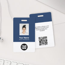 Custom Employee Photo, Qr Code, Logo, Name
