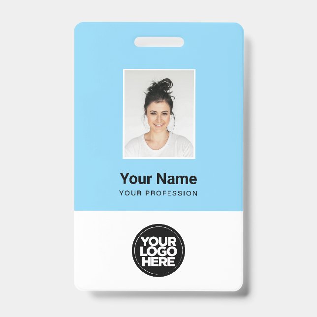 Custom Employee Photo, Qr Code, Logo, Name ID Badge (Front)